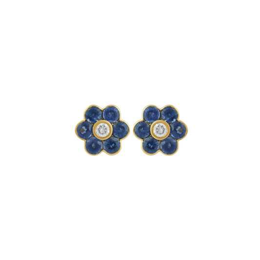 Kyanite and Diamond Flower Earrings – Henri Noël