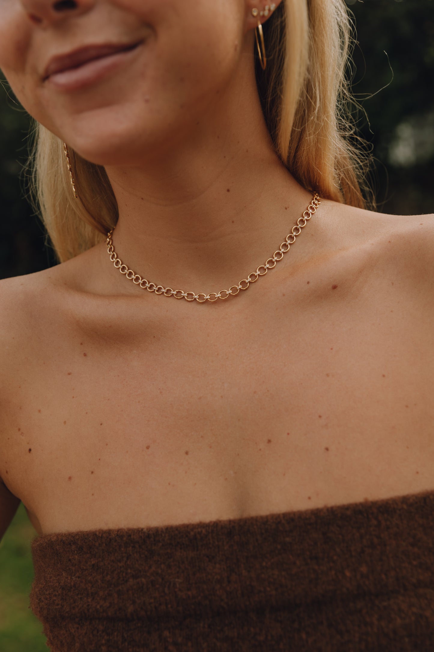 Lawson Diamond Bezel Hoop – Henri Noël