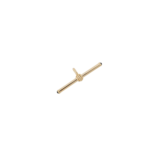 Lucy Delius- Gold T-Bar with Blue Sapphire Cabochons