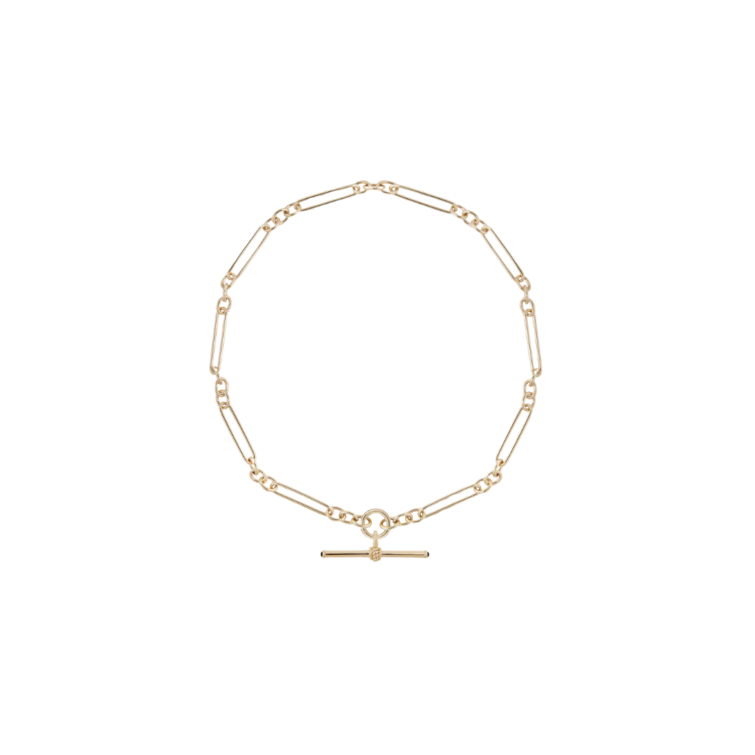 Lucy Delius- Gold T-Bar with Blue Sapphire Cabochons