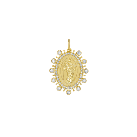 Lionheart- Diamond Saint Christopher Medallion