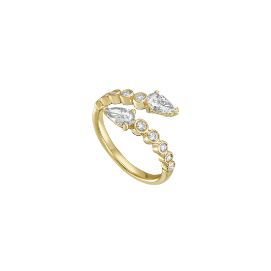 Lionheart- Diamond Teardrop Cuff Ring – Henri Noël