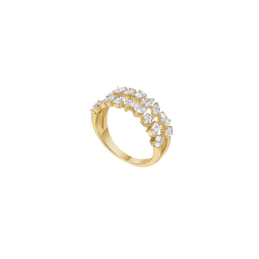 Lionheart- Fancy Cut Double Row Diamond Ring