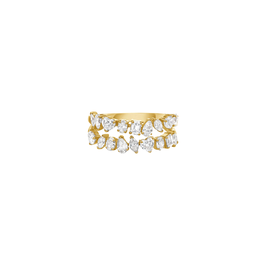 Lionheart- Fancy Cut Double Row Diamond Ring