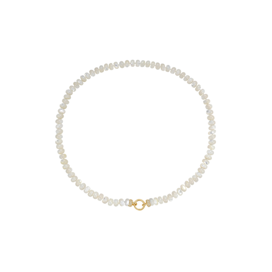 Lionheart- Rondelle Mother of Pearl Bead Chain – Henri Noël