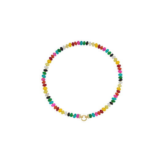 Lionheart- Rondelle Rainbow Bead Necklace
