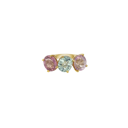 Lionheart- Trio Pastel Tourmaline Ring