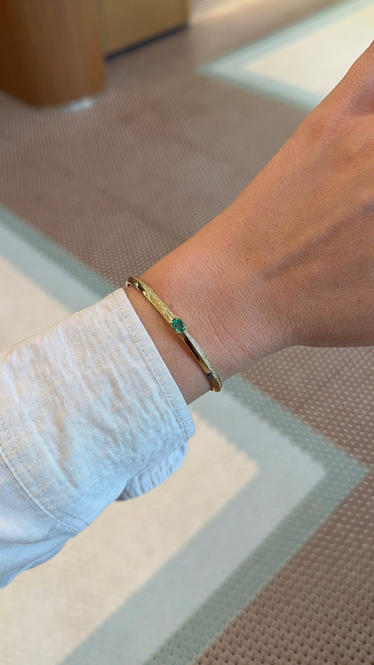 Lionheart- Aurelia Emerald Center Cuff Bangle