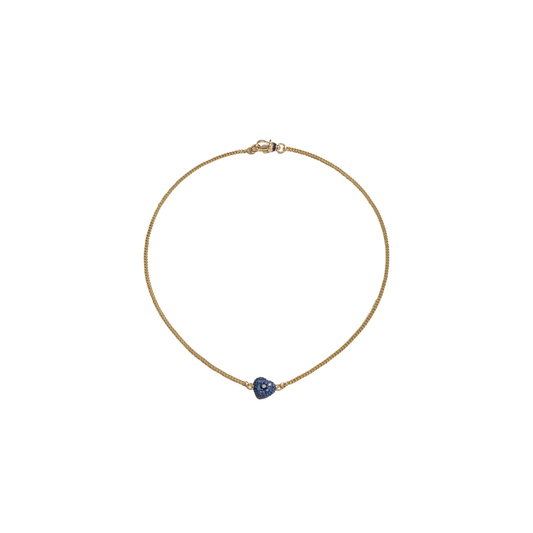 Lucy Delius- Blue Sapphire Pave Chubby Love Necklace