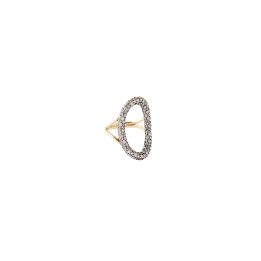 Lucy Delius- Large Modern Finish Diamond Oval Ring