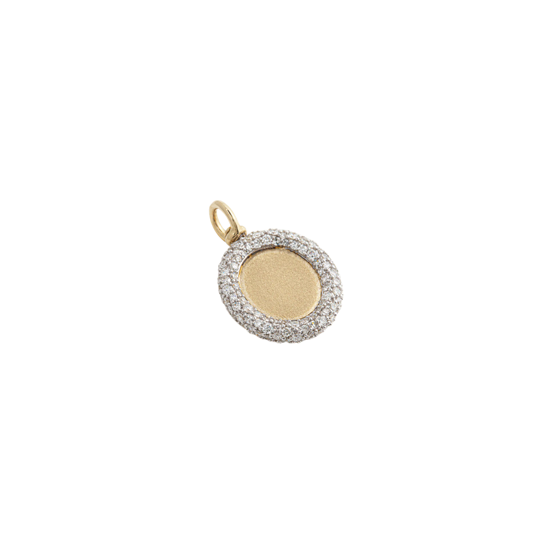 Lucy Delius- Modern Finish Diamond Portrait Pendant – Henri Noël