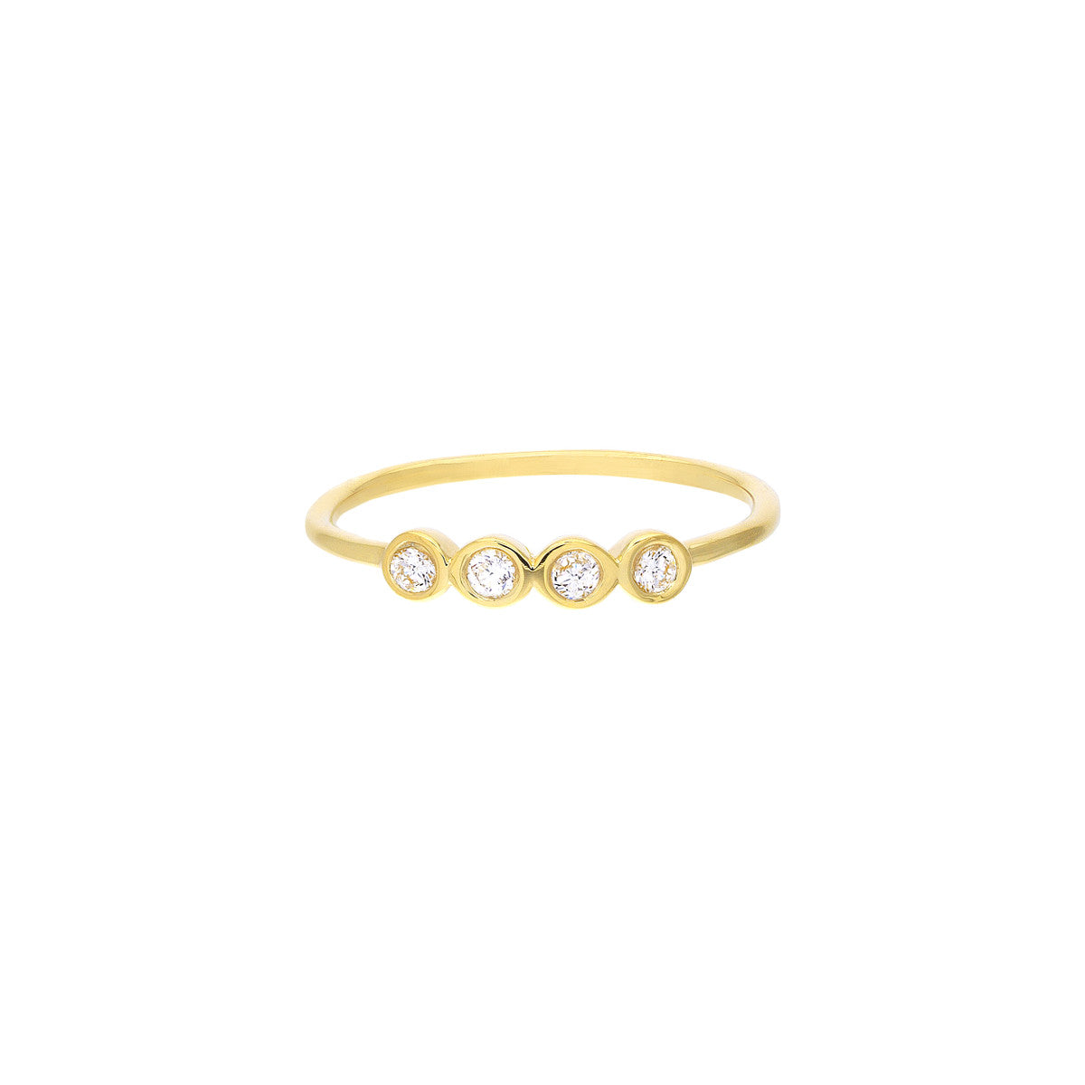 Four Diamond Bezel Ring