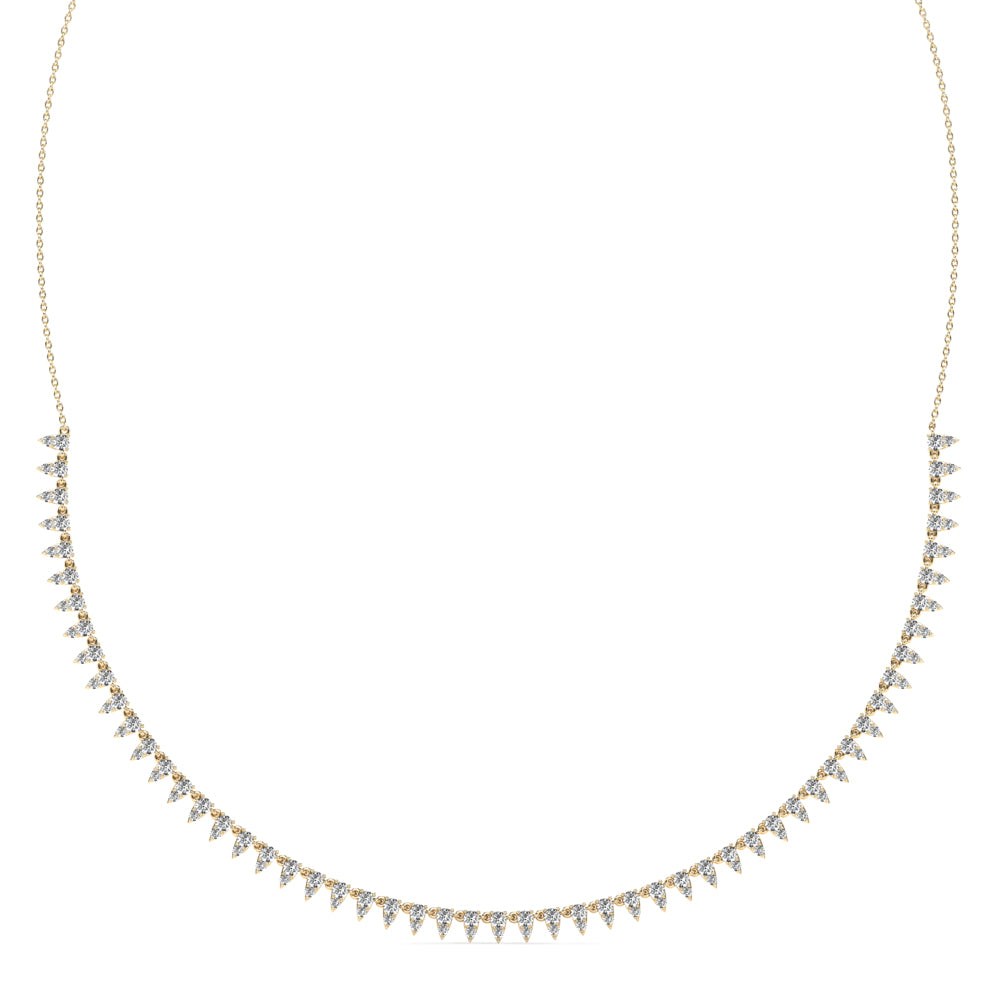 Half Diamond Spike Necklace