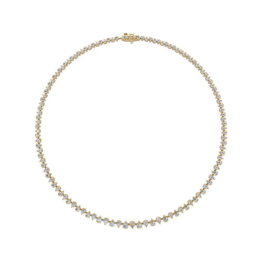 Alternating Pear Diamond Tennis Necklace