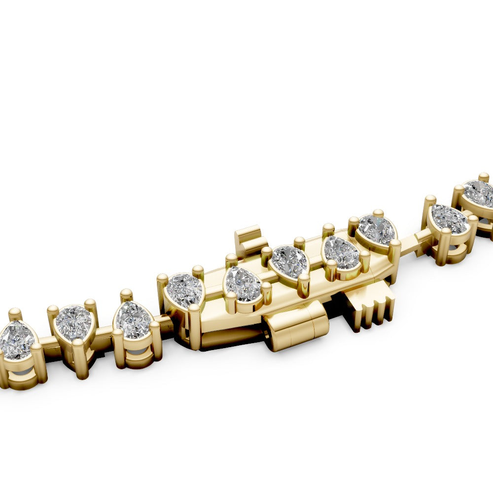 Alternating Pear Diamond Tennis Necklace
