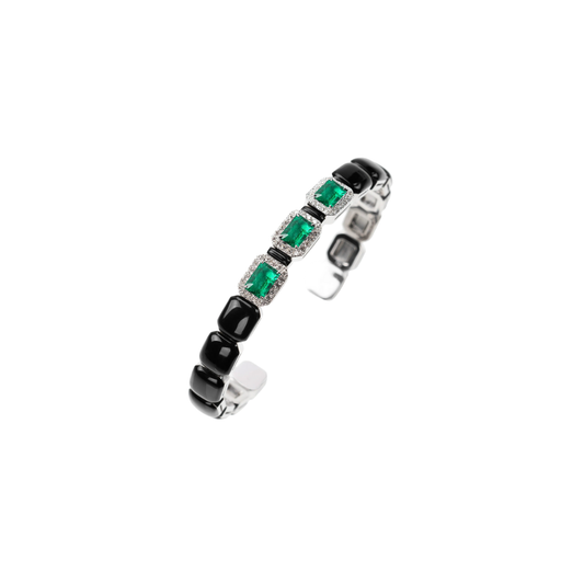 Nikos Koulis- Oui Black Enamel Cuff – Henri Noël