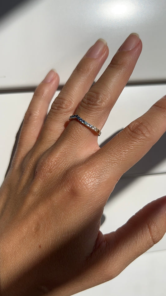 Ombre Blue Sapphire Stacking Band – Henri Noël