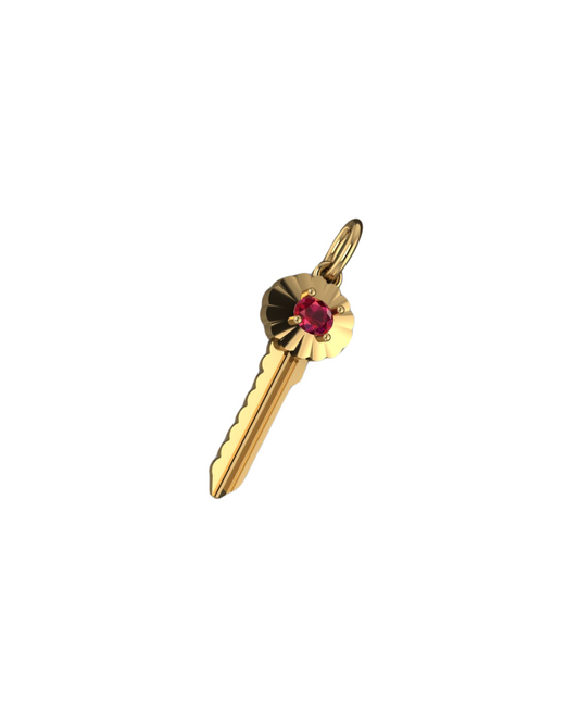 Oval Ruby Scalloped Key Pendant – Henri Noël