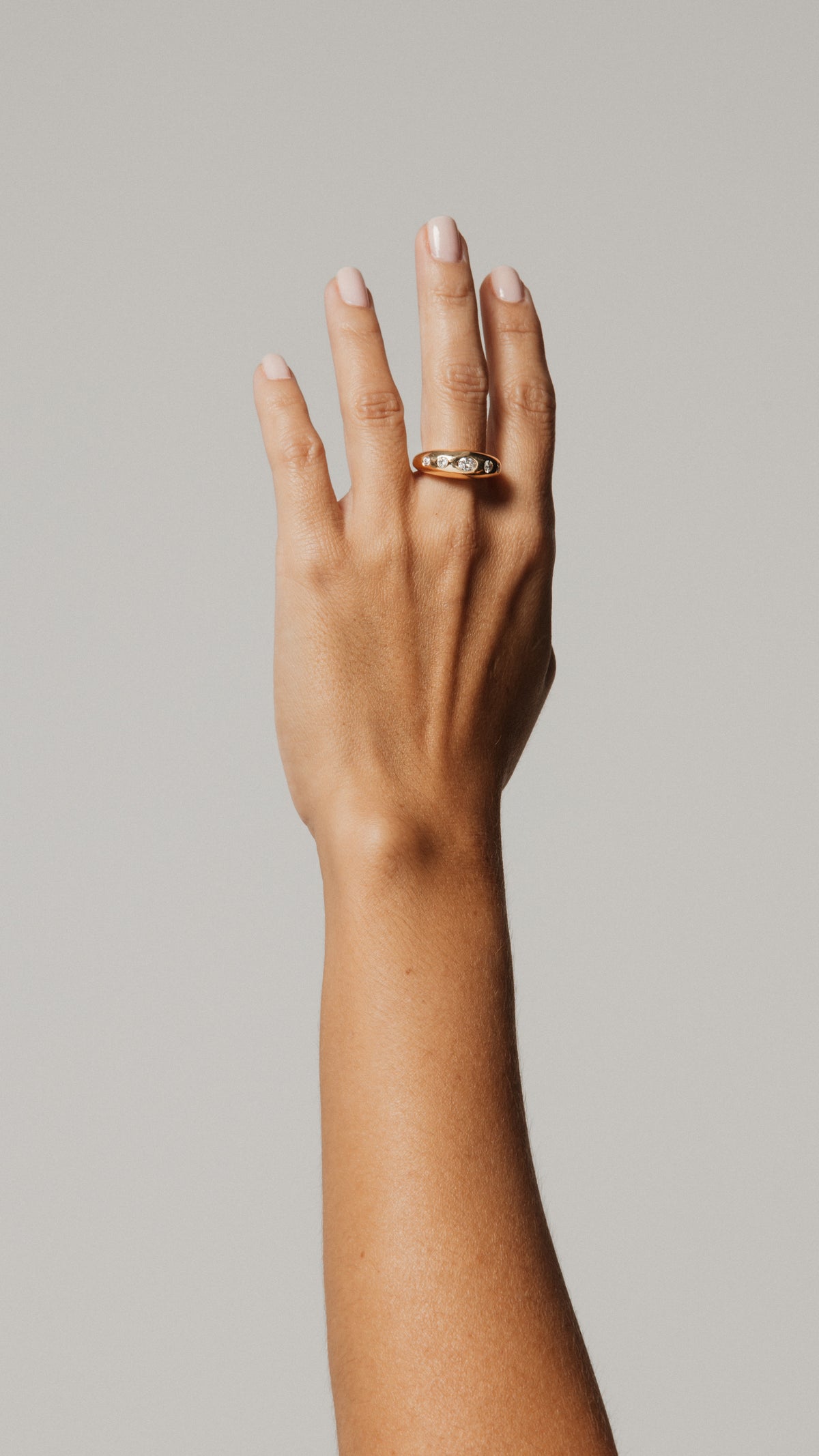 Oval and Round Diamond Bubble Ring