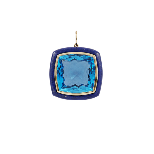 Blue Topaz & Lapis Pendant – Henri Noël