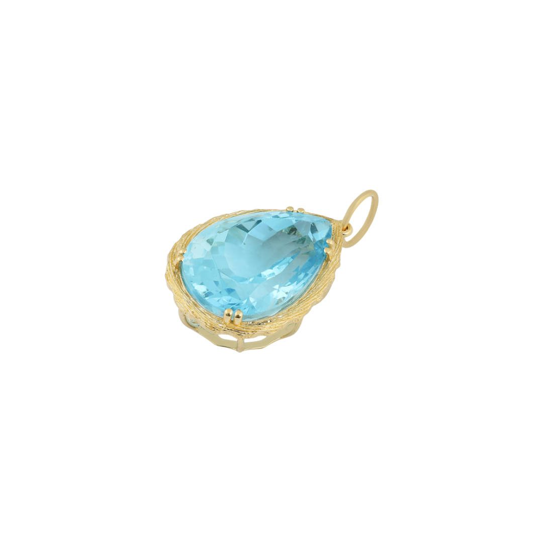 Pear-Shaped Blue Topaz Pendant