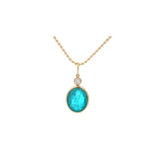 Apatite & Diamond Pendant – Henri Noël