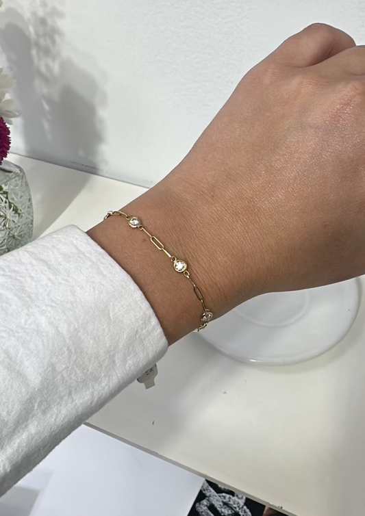 Paperclip and Diamond Bracelet – Henri Noël