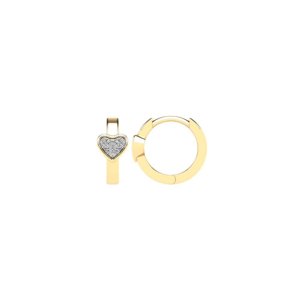 Pave Diamond Bezel Heart Huggies – Henri Noël