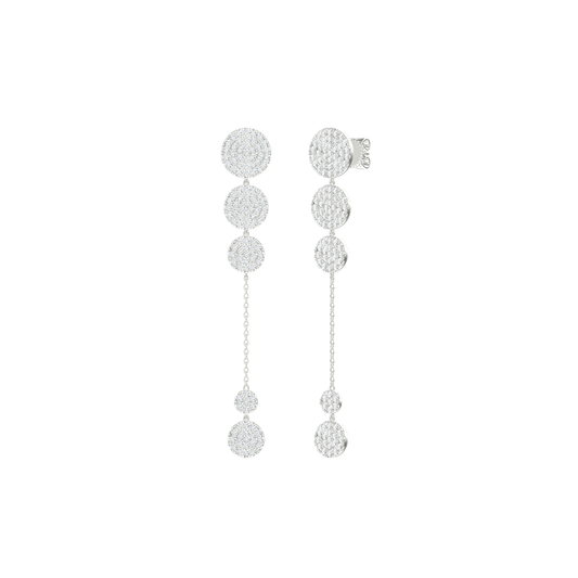 Pave Diamond Disc Drop Earrings – Henri Noël