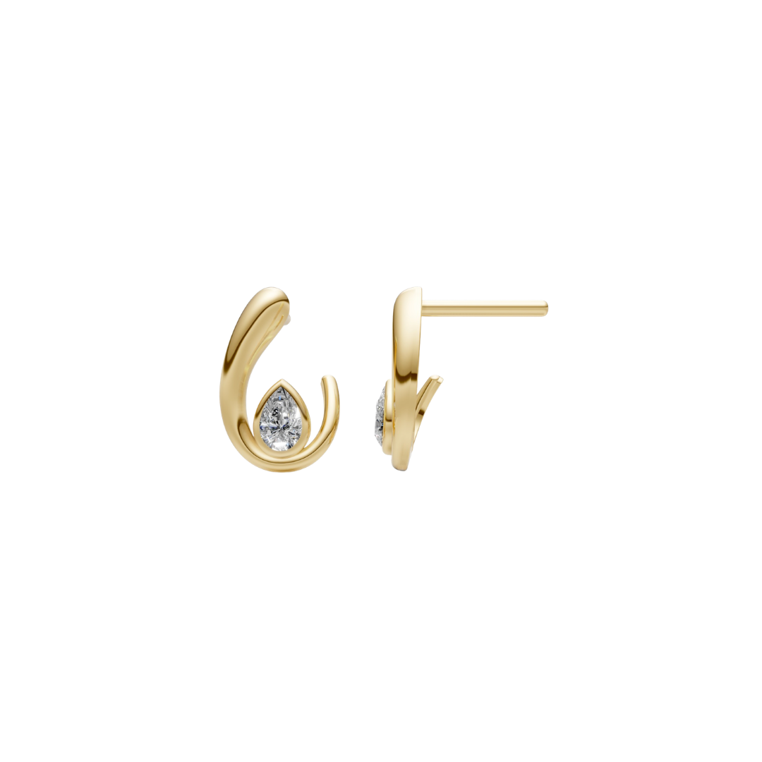 Pear Diamond Open Drop Earrings – Henri Noël