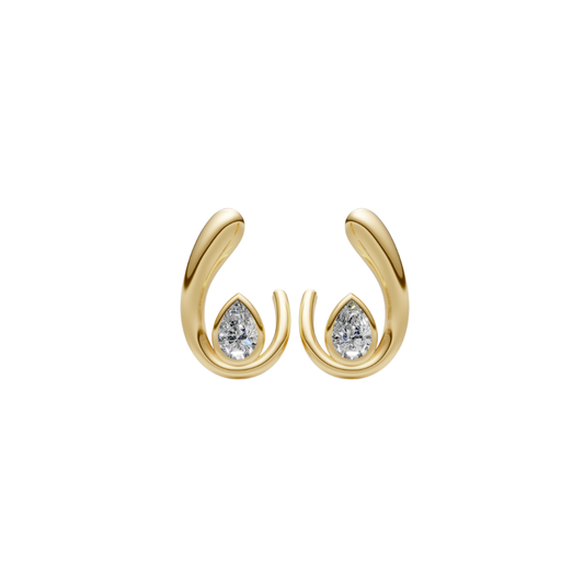 Pear Diamond Open Drop Earrings – Henri Noël