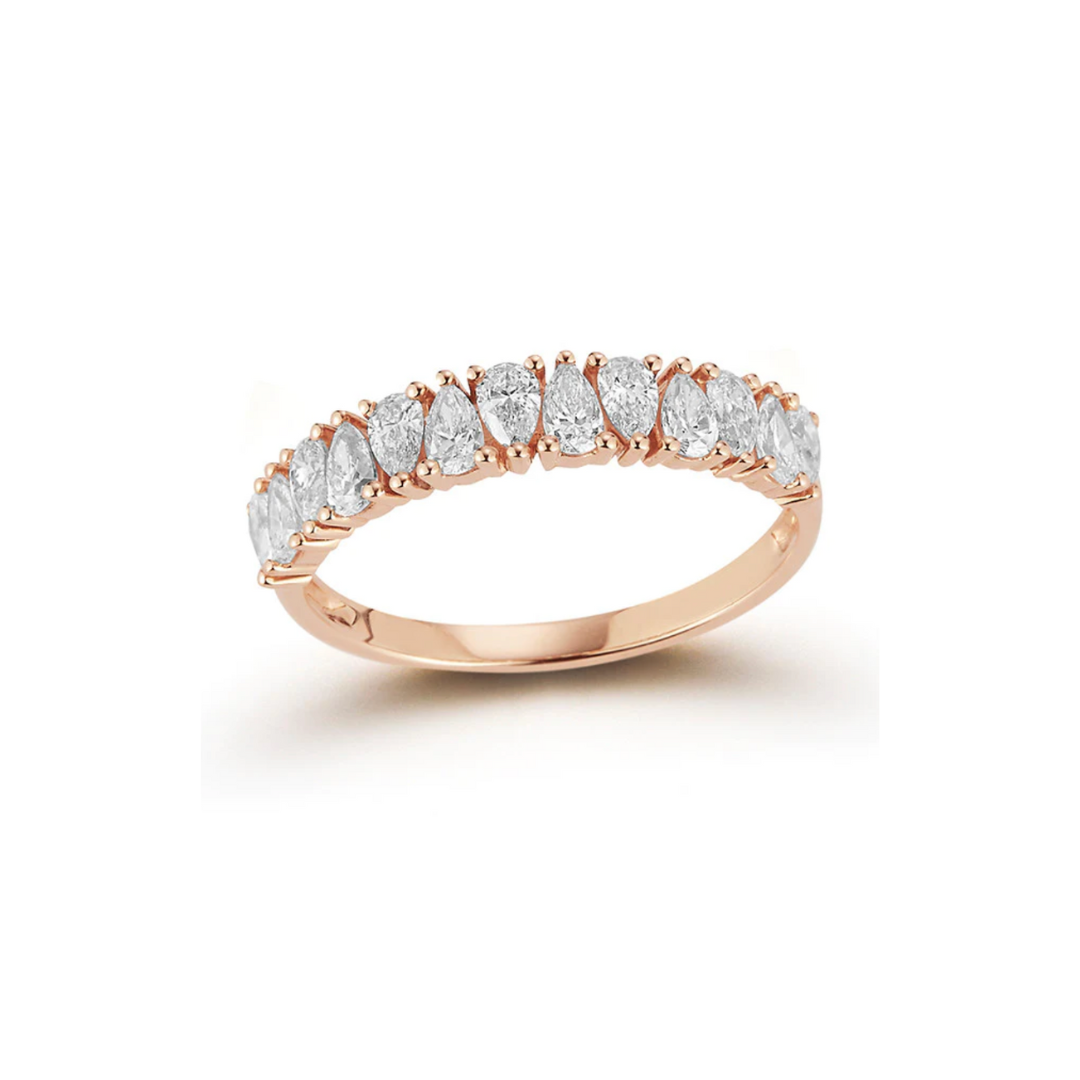 Pear Cut Half Eternity Diamond Band – Henri Noël
