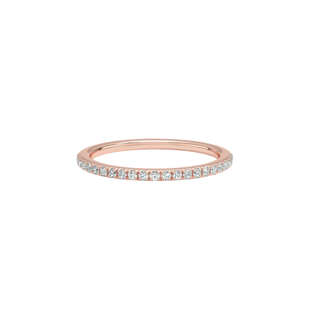 Petite Half Pavé Diamond Ring – Henri Noël