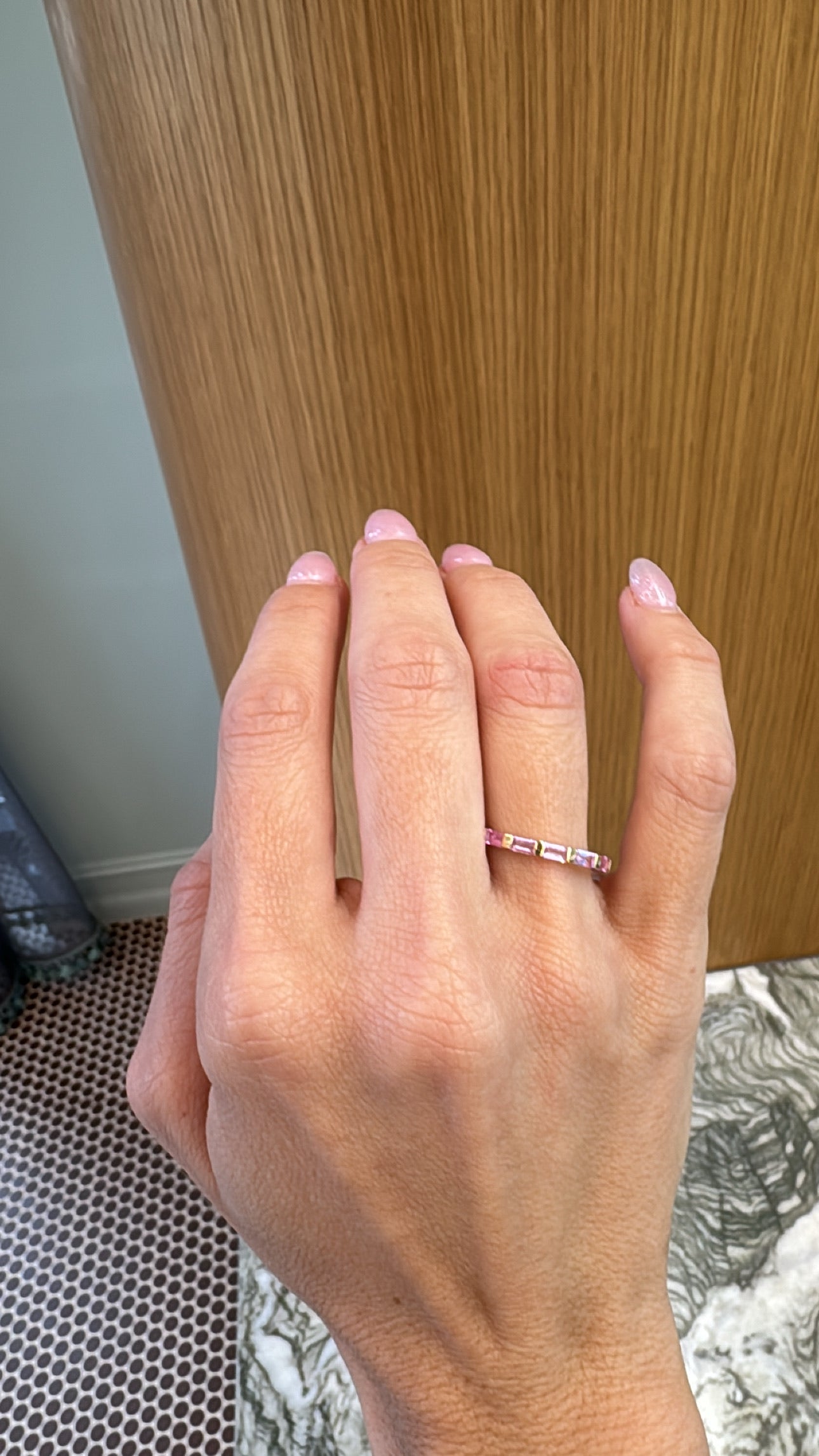 Baguette-Cut Pink Sapphire Eternity Band