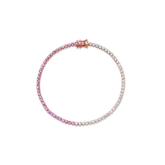 Pink Sapphire and Diamond Tennis Bracelet – Henri Noël