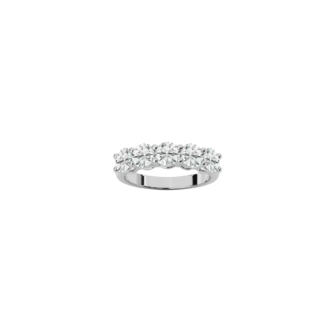 Platinum Five Round Diamond Anniversary Band