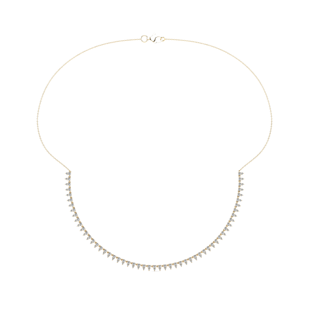 Half Diamond Spike Necklace