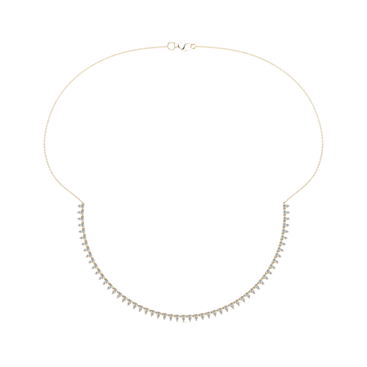 Half Diamond Spike Necklace