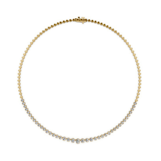 Graduated Oval Half Tennis Necklace