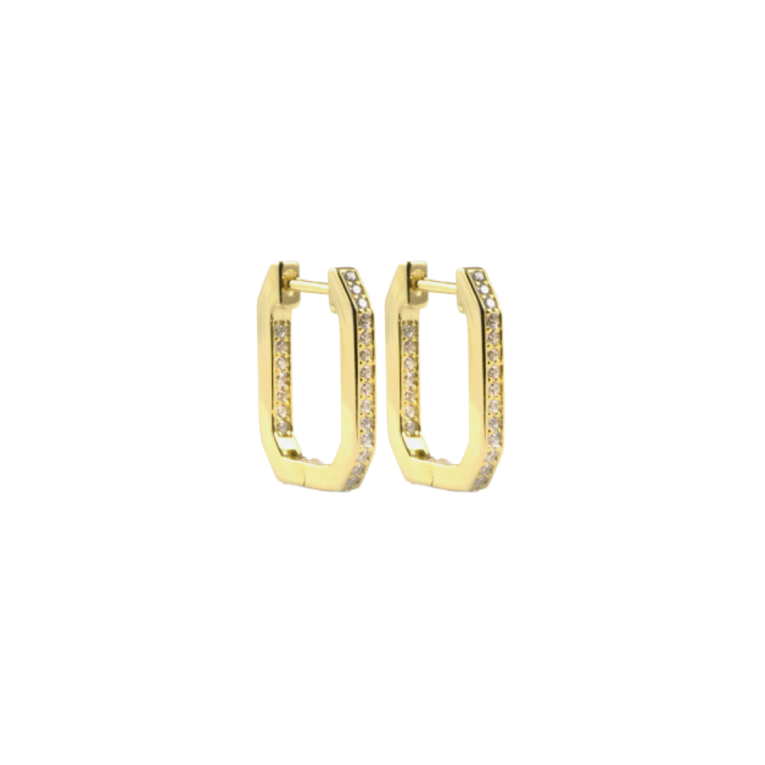 Diamond Octagonal Paperclip Hoop