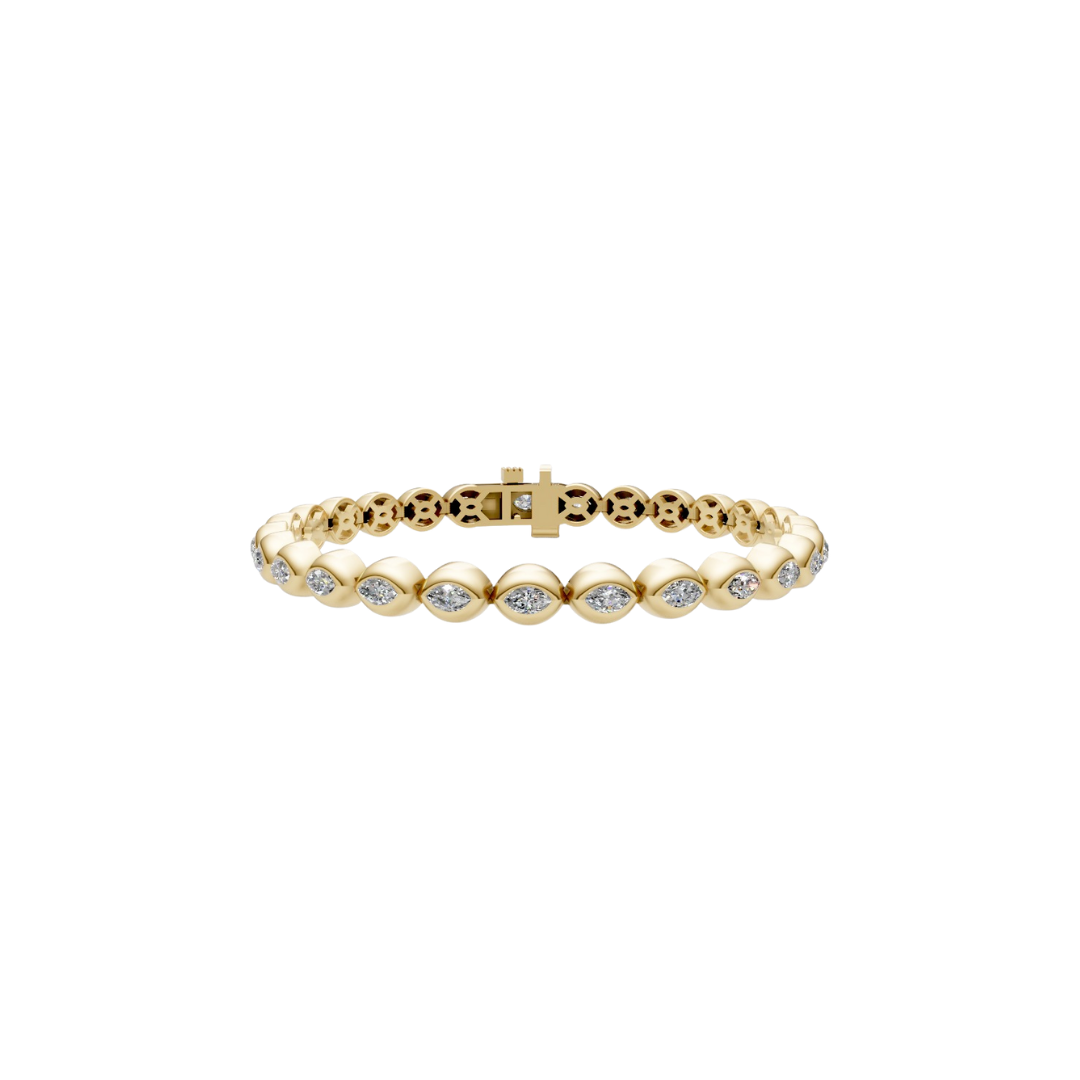 Marquise Bubble Diamond Tennis Bracelet