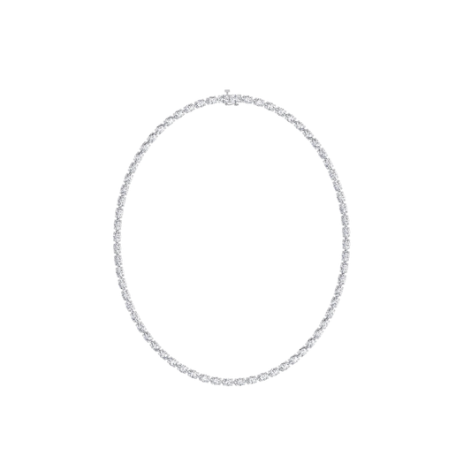 East West Oval Diamond Tennis Necklace