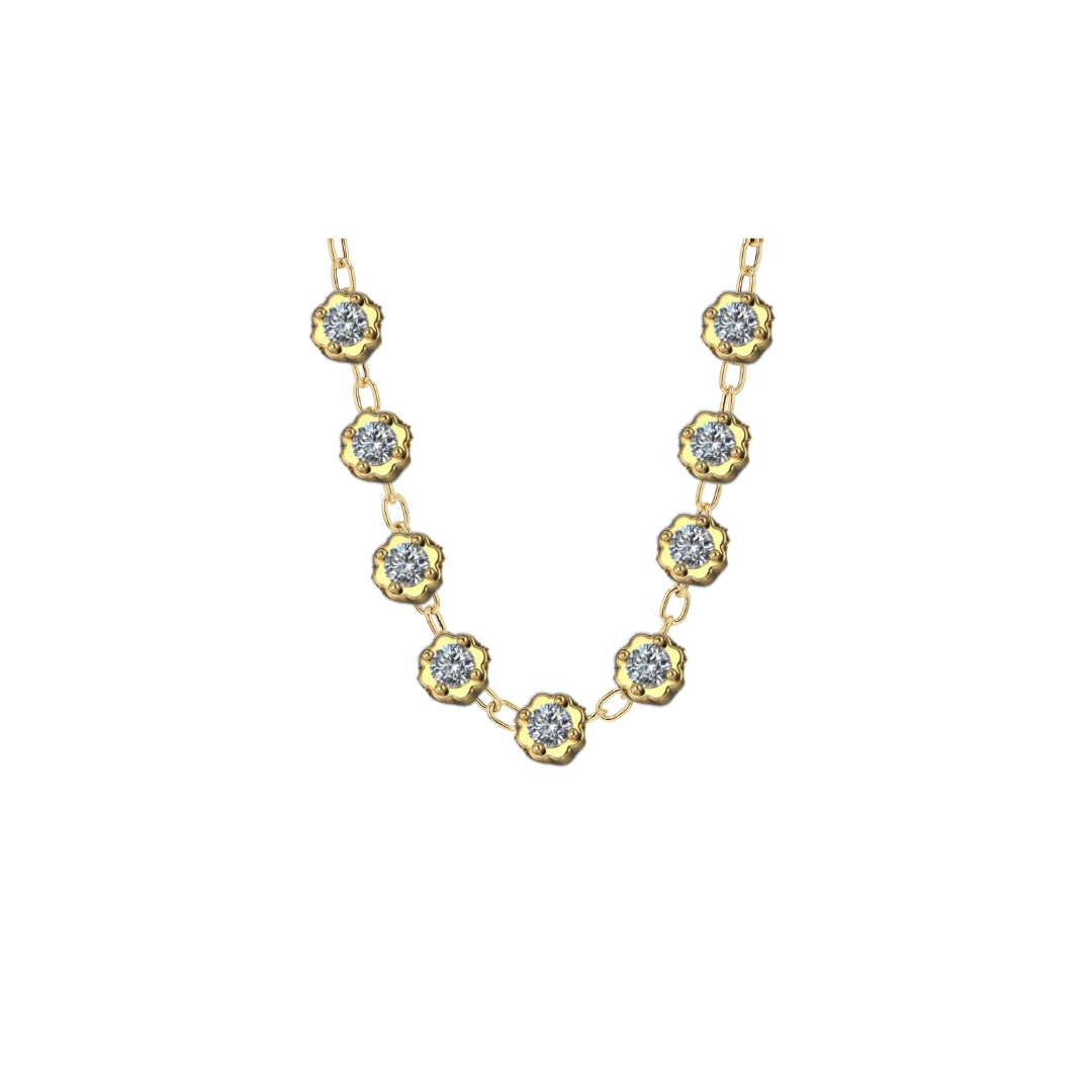 Scalloped Bezel Tennis Necklace