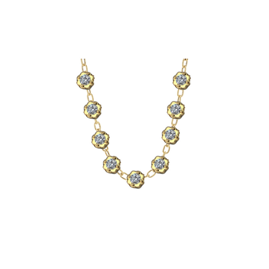 Scalloped Bezel Tennis Necklace