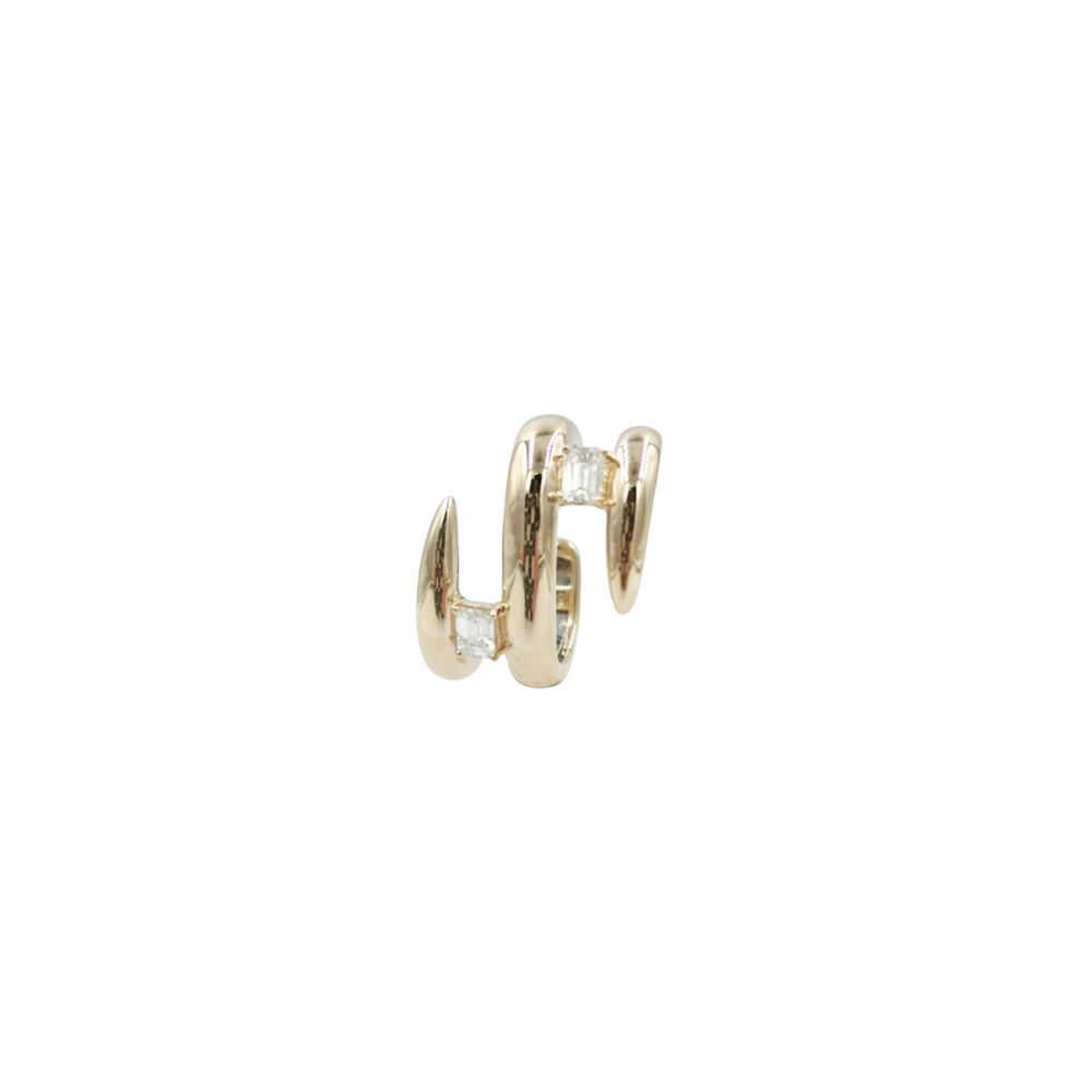 Double Loop Emerald-Cut Diamond Ear Cuff – Henri Noël