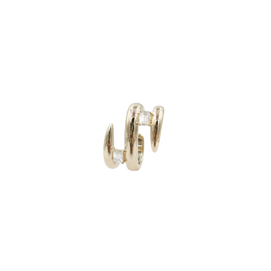 Double Loop Emerald-Cut Diamond Ear Cuff – Henri Noël