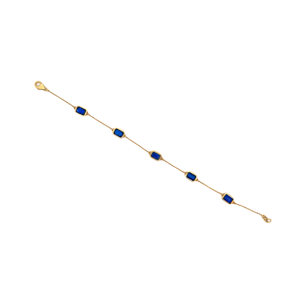 Bezel Blue Sapphire Bracelet
