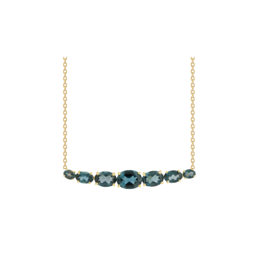 Graduated London Blue Topaz Pendant Necklace – Henri Noël