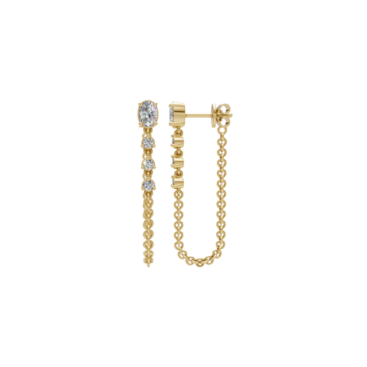 Oval Diamond Drop Earrings – Henri Noël
