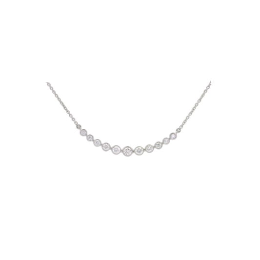 Bezel Diamond Curved Pendant Necklace – Henri Noël
